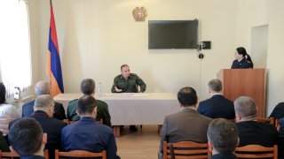 Chairman of the Investigative Committee Artur Poghosyan Held Meeting in Vayots Dzor Regional Investigative Department and the 8th Garrison Investigative Unit of General Military Investigative Department